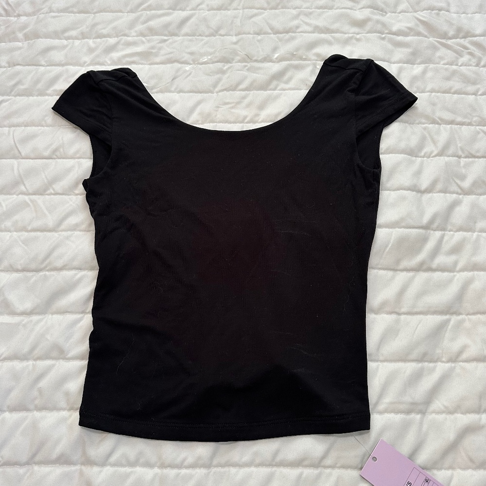 Target Wild Fable Open Back Black Top in size XS